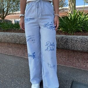 Disney Character Print Striped Pants